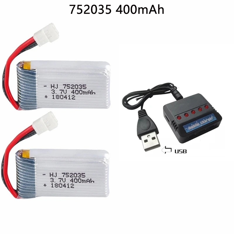 Eachine Drone E58 - Batería de Dron 752035 3.7V 400mAh